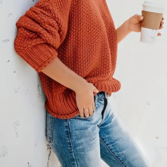 🆕️ Turtleneck Loose Oversized Chunky Knitted Sweater - Picture 3 of 6